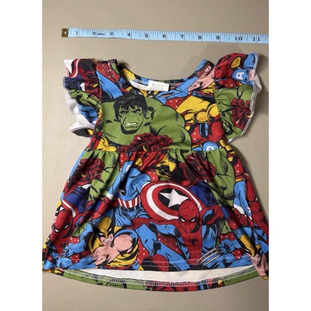 Marvel themed baby girls size 3-6 mo dress